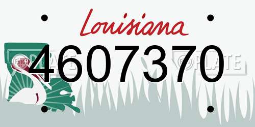 4607370 Louisiana License Plate