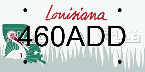 460ADD Louisiana License Plate