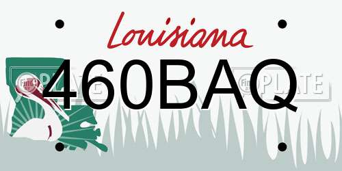 460BAQ Louisiana License Plate