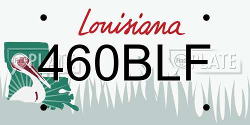 460BLF Louisiana License Plate