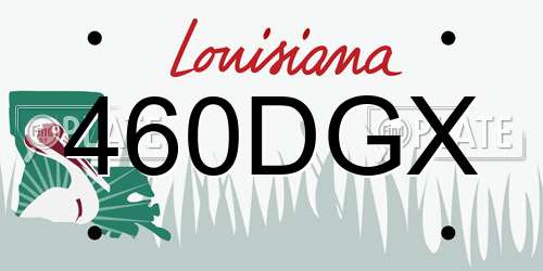 460DGX Louisiana License Plate