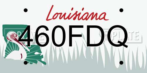 460FDQ Louisiana License Plate