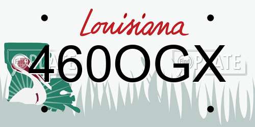 460OGX Louisiana License Plate