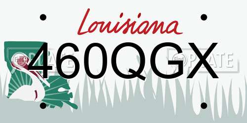 460QGX Louisiana License Plate