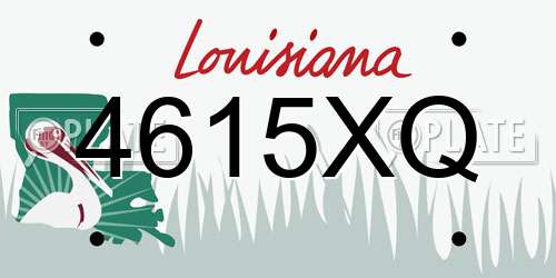 4615XQ Louisiana License Plate