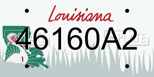 46160A2 Louisiana License Plate