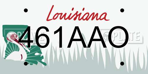 461AAO Louisiana License Plate