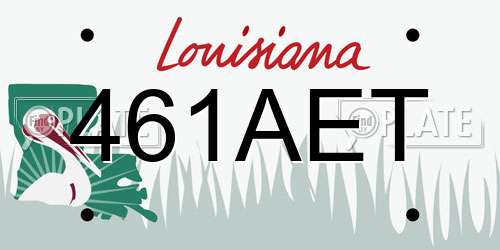 461AET Louisiana License Plate
