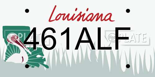 461ALF Louisiana License Plate