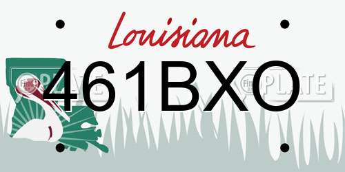 461BXO Louisiana License Plate