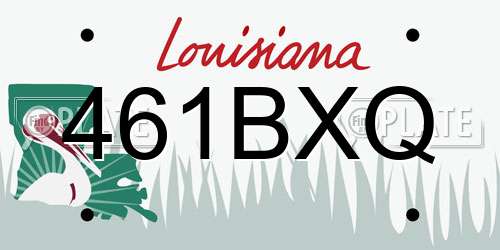 461BXQ Louisiana License Plate