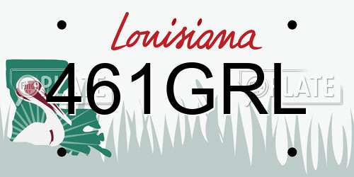 461GRL Louisiana License Plate