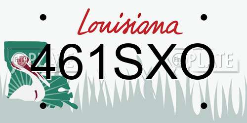 461SXO Louisiana License Plate