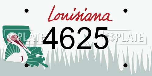 4625 Louisiana License Plate