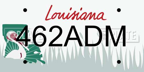 462ADM Louisiana License Plate