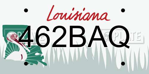 462BAQ Louisiana License Plate