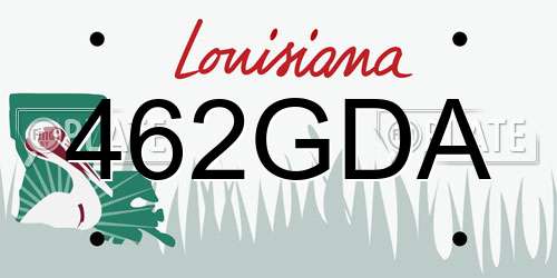 462GDA Louisiana License Plate