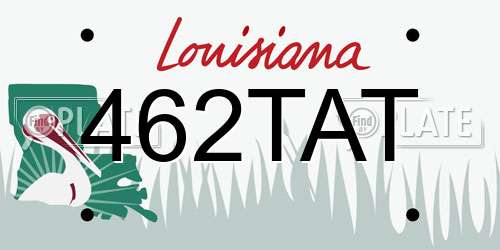 462TAT Louisiana License Plate