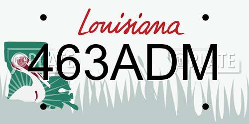 463ADM Louisiana License Plate