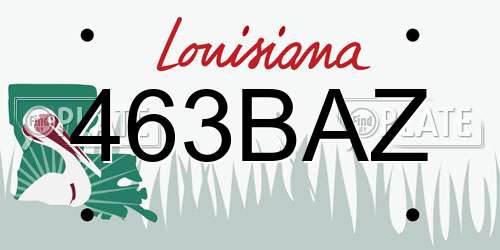 463BAZ Louisiana License Plate