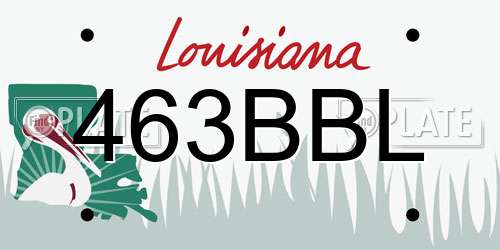 463BBL Louisiana License Plate