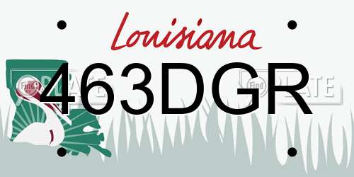 463DGR Louisiana License Plate
