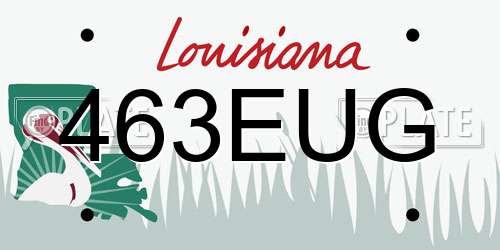463EUG Louisiana License Plate