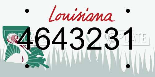 4643231 Louisiana License Plate