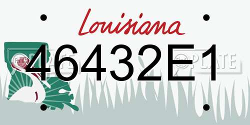 46432E1 Louisiana License Plate