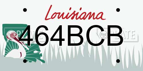 464BCB Louisiana License Plate