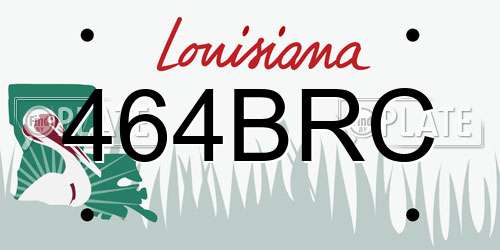 464BRC Louisiana License Plate