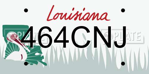 464CNJ Louisiana License Plate