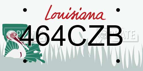 464CZB Louisiana License Plate