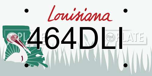 464DLI Louisiana License Plate
