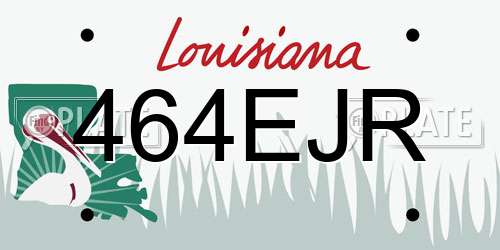 464EJR Louisiana License Plate