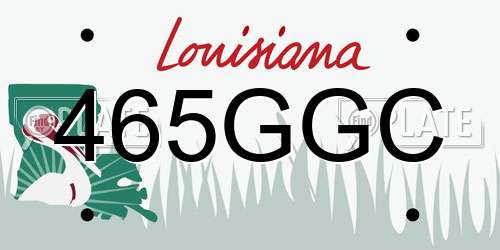 465GGC Louisiana License Plate