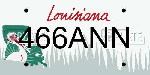 466ANN Louisiana License Plate