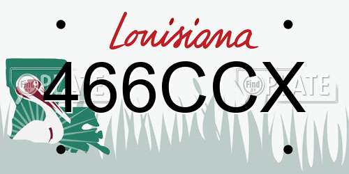 466CCX Louisiana License Plate