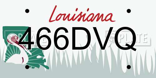 466DVQ Louisiana License Plate