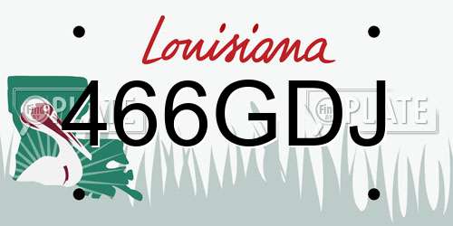 466GDJ Louisiana License Plate
