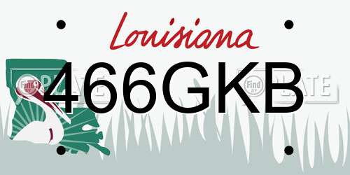 466GKB Louisiana License Plate