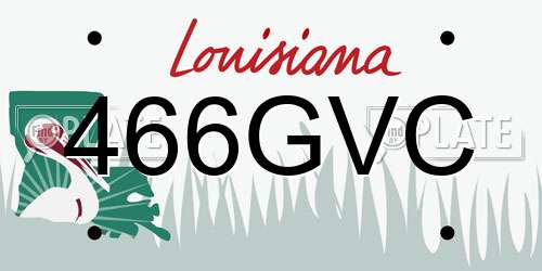 466GVC Louisiana License Plate
