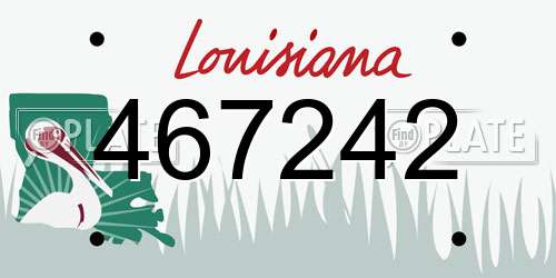 467242 Louisiana License Plate