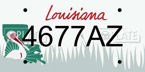 4677AZ Louisiana License Plate