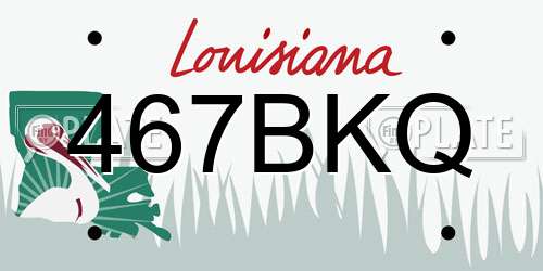 467BKQ Louisiana License Plate