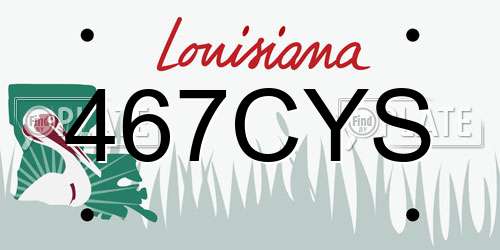467CYS Louisiana License Plate