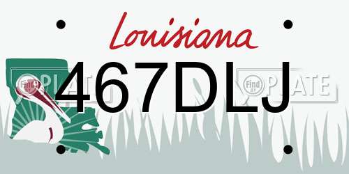 467DLJ Louisiana License Plate