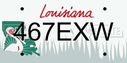467EXW Louisiana License Plate