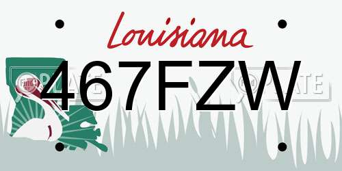 467FZW Louisiana License Plate