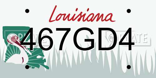 467GD4 Louisiana License Plate